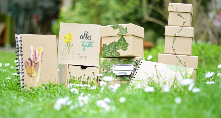 Blumen und Pflanzen pressen und damit Büroartikel verschönern – wir zeigen, wie das geht! Bei Papier Kreis in Hanau und im Onlineshop.