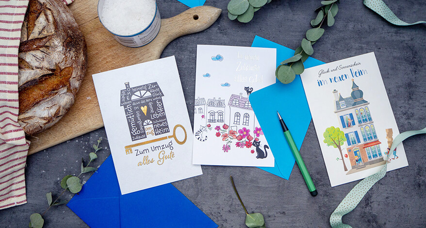 Die schönsten Sprüche für Grußkarten und tolle Ideen für Geschenke zum Einzug. Mehr dazu bei Papier Kreis in Hanau und im Onlineshop.